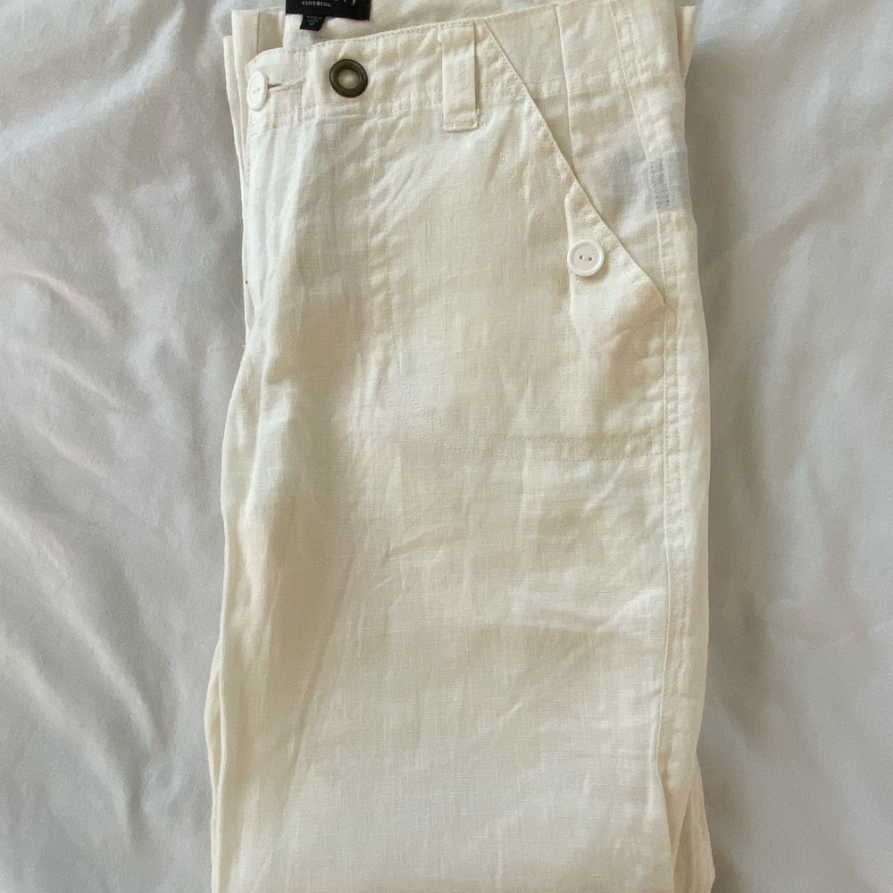 Sanctuary Cream Trousers with Textured Fabric